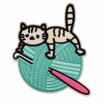 Термоаплікація Playful Kitten вишита 5х6 см 1 шт. Різні кольори