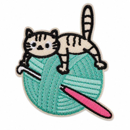 Термоаплікація Playful Kitten вишита 5х6 см 1 шт. Різні кольори