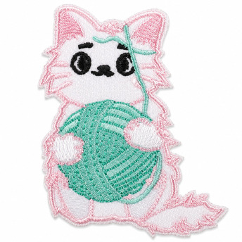 Термоаплікація Pink cat вишита 4,7х6 см 1 шт. Різні кольори
