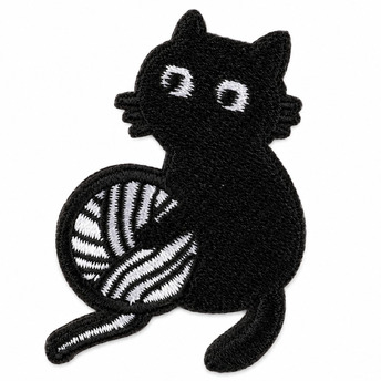 Термоаплікація Black Cat вишита 5х3,5 см 1 шт. Чорний