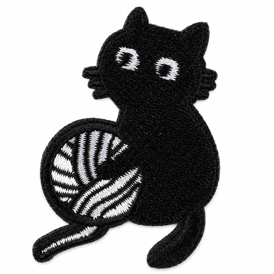Термоаплікація Black Cat вишита 5х3,5 см 1 шт. Чорний