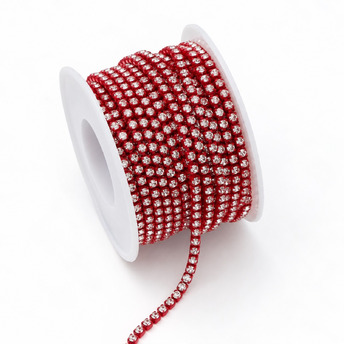 Стразовий ланцюг ss8 (2,5 мм) 1 м Crystal Red